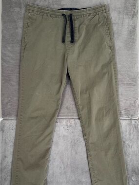 Tommy Hilfiger Jogger Pants Mens M Army Green Elastic Waist Drawstring GUC